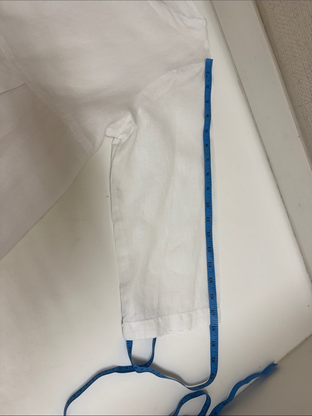 100% Linen White Long-Sleeve Linen Shirt - Picture 5 of 6